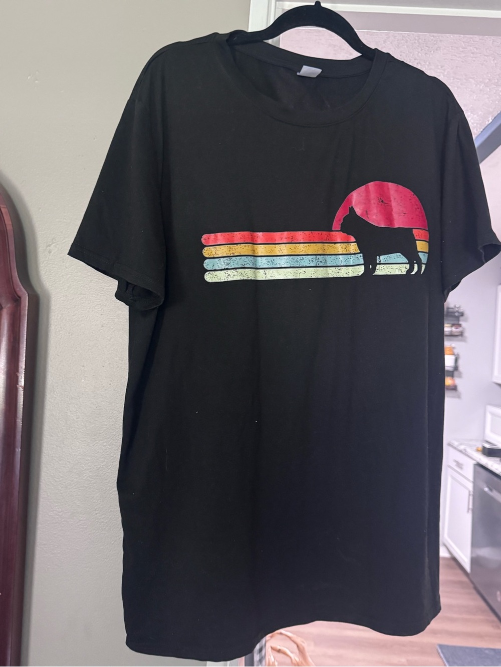 Retro Black Vintage Sunset French Bulldog  Graphic Tee